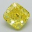 2.79 Ct. Fancy Vivid Yellow Cushion Lab Grown Diamond