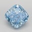 4.63 Ct. Fancy Vivid  Blue Cushion Lab Grown Diamond
