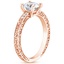 14K Rose Gold Delicate Antique Scroll Diamond Ring, smallside view