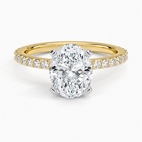 18K Yellow Gold Petite Shared Prong Three-Quarter Coverage Diamond Ring (1/3 ct. tw.)