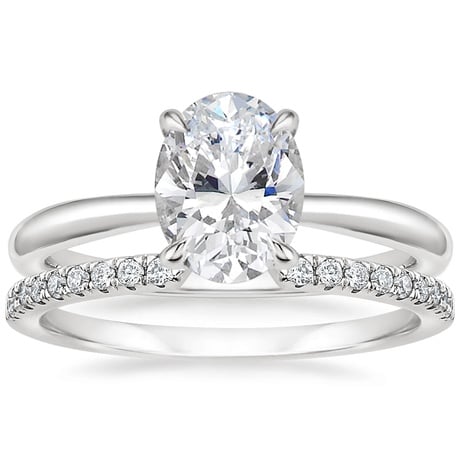 18K White Gold Freesia Ring with Sia Diamond Open Ring