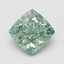 1.01 Ct. Fancy Vivid Green Cushion Lab Grown Diamond