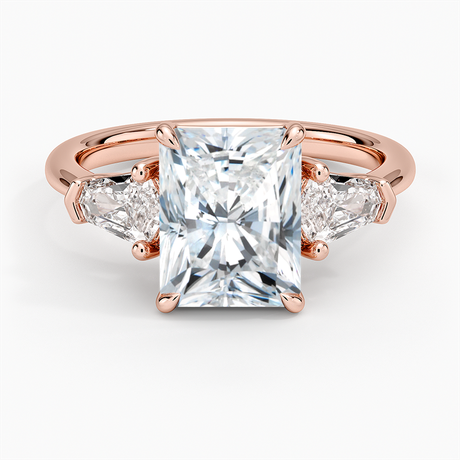 14K Rose Gold Shield Cut Three Stone Diamond Ring (1/2 ct. tw.)