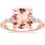 14K Rose Gold Nadia Diamond Ring, smalltop view