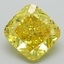 2.78 Ct. Fancy Vivid Yellow Cushion Lab Grown Diamond