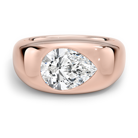 14K Rose Gold Sloane Flush Set Solitaire Dome Ring