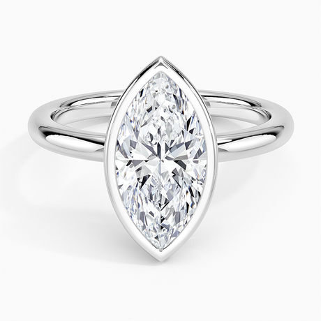 18K White Gold Julietta Bezel Solitaire Ring