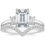 18K White Gold Rhiannon Diamond Ring (1/4 ct. tw.) with Elongated Luxe Flair Diamond Ring