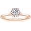14K Rose Gold Secret Halo Six-Prong Diamond Ring, smalltop view