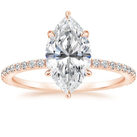 14K Rose Gold Demi Diamond Ring with Luxe Ballad Diamond Ring