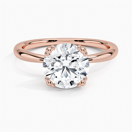 14K Rose Gold Freesia Triple-Prong Solitaire Ring