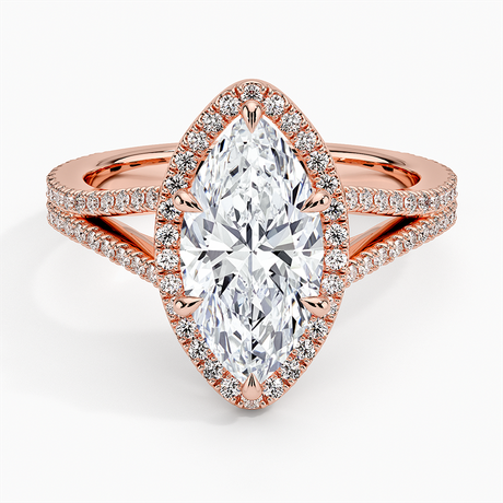 14K Rose Gold Fortuna Halo Diamond Ring (1/2 ct. tw.)