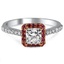 Custom Rose and White Gold Halo Ring with Pink Sapphires