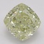 3.53 Ct. Fancy Light Brownish Greenish Yellow Cushion Diamond