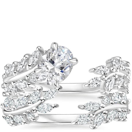 18K White Gold Sweeping Ivy Diamond Bridal Set (1 ct. tw.)