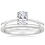 18K White Gold Aimee Ring with Petite Comfort Fit Wedding Ring