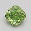 1.02 Ct. Fancy Vivid Green Cushion Lab Grown Diamond