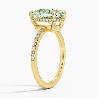 Festivity Pear Prasiolite and Diamond Cocktail Ring