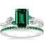 Platinum Arden Diamond Ring with Lab Emerald Accents with Luxe Ballad Emerald Ring