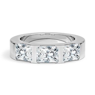 Custom East-West Emerald-Cut Three Stone Diamond Ring