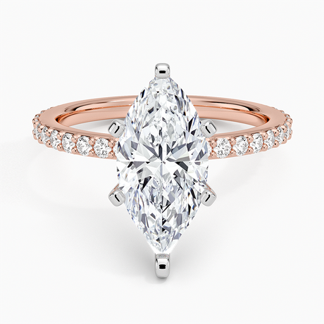 14K Rose Gold Petite Shared Prong Three-Quarter Coverage Diamond Ring (1/3 ct. tw.)