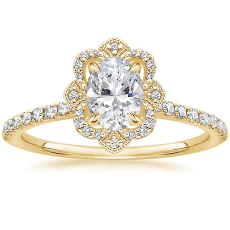 18K Yellow Gold Reina Diamond Ring with Luxe Ballad Diamond Ring (1/4 ct. tw.)