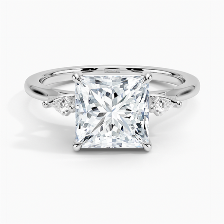 18K White Gold Petite Cometa Perfect Fit Three Stone Diamond Ring