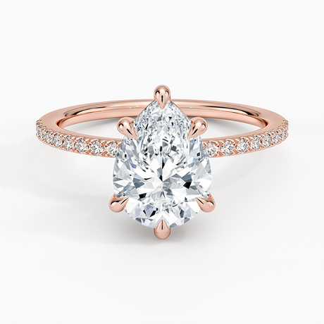 14K Rose Gold Perfect Fit Half Coverage Diamond Ring