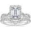 Platinum Luxe Willow Halo Diamond Ring (2/5 ct. tw.) with Luxe Belle Diamond Ring (1/4 ct. tw.)