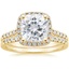 18KY Moissanite Odessa Diamond Ring (1/5 ct. tw.) with Sonora Diamond Ring (1/8 ct. tw.), smalltop view
