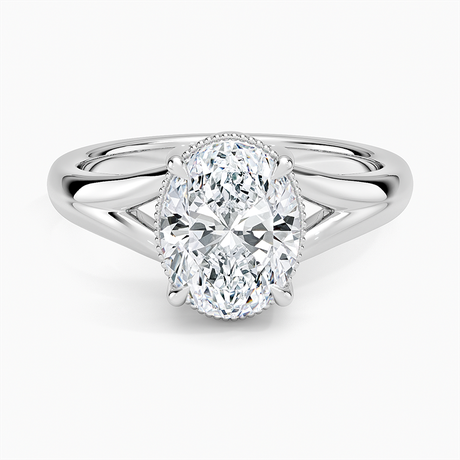 14K White Gold Cora Split Shank Solitaire Ring