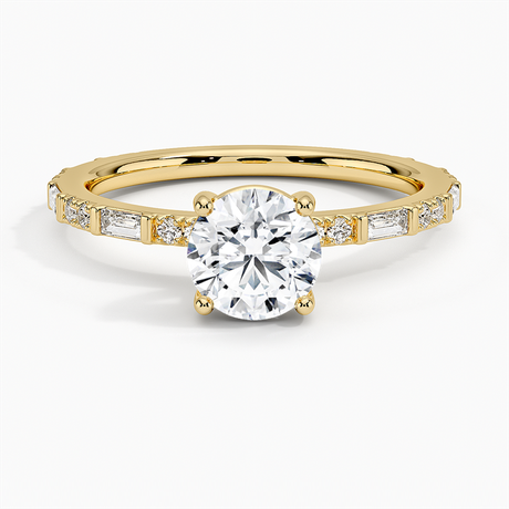 Luz Baguette and Round Diamond Ring