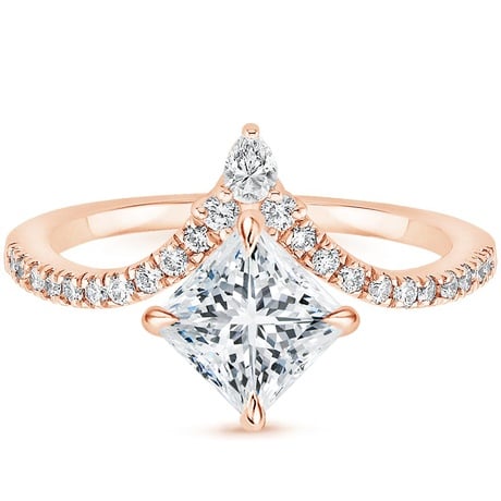 14K Rose Gold Nouveau Diamond Bridal Set