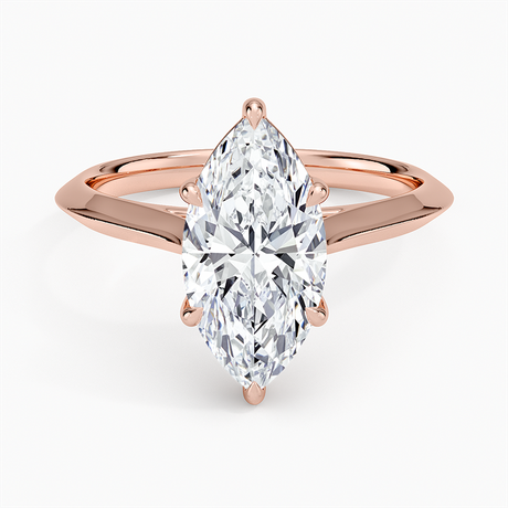 14K Rose Gold Piper Knife Edge Solitaire Ring