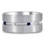 Custom Wide Sapphire and Diamond Mixed Finish Ring