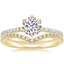 18K Yellow Gold Six Prong Luxe Viviana Diamond Ring (1/3 ct. tw.) with Flair Diamond Ring (1/6 ct. tw.)