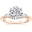 18K Rose Gold Simply Tacori Three Stone Marquise Diamond Ring, smalltop view