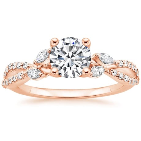 14K Rose Gold Luxe Willow Diamond Ring (1/4 ct. tw.) with Luxe Winding Willow Diamond Ring (1/4 ct. tw.)
