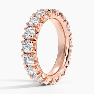 French Pavé Eternity Diamond Ring (4 ct. tw.) in 14K Rose Gold