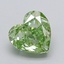 1.54 Ct. Fancy Vivid  Green Heart Lab Grown Diamond