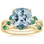 18KY Aquamarine Willow Bridal Set With Lab Emerald Accents, smalltop view
