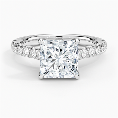 French Pavé Engagement Ring