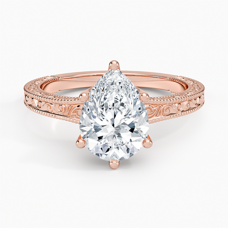 14K Rose Gold Hudson Engraved Ring