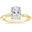 18K Yellow Gold Piedra Solitaire Ring, smalltop view
