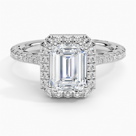 Halo Ring With Diamond Accented Gallery and Band