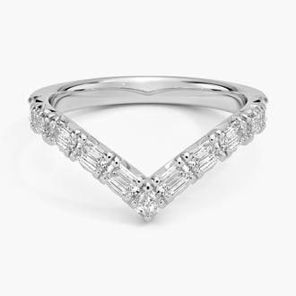 Nathalie Emerald-Cut and Asscher Diamond Contour Ring (3/4 ct. tw.) in Platinum