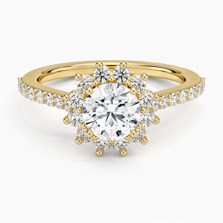 Luxe Sunburst Halo Diamond Ring - Brilliant Earth