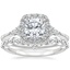18K White Gold Nadia Halo Diamond Ring (1/4 ct. tw.) with Curved Versailles Diamond Ring