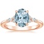 14K Rose Gold Nadia Diamond Ring, smalltop view