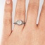The Vesta Ring, smalltop view on a hand